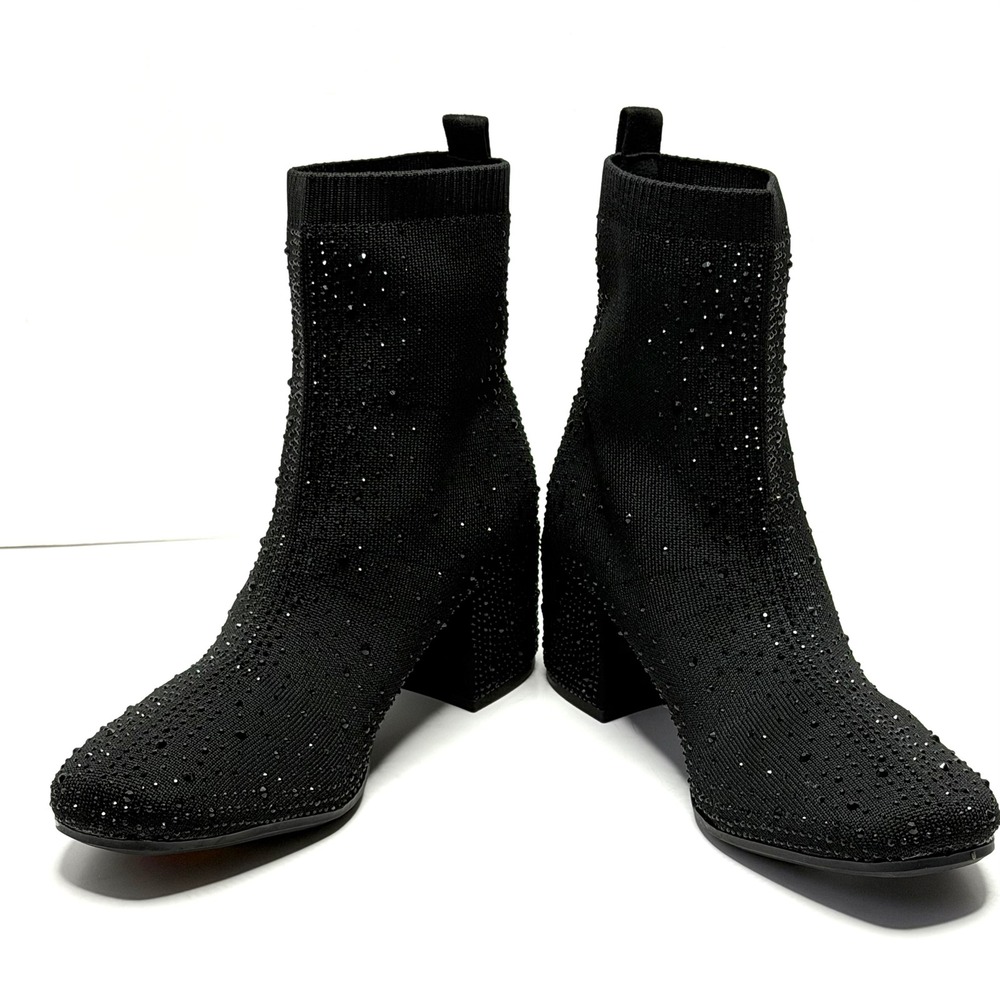 Kenneth Cole Reaction Women's Renee Jewel Booties Black Knit Size 7M NWT/BOX - Picture 2 of 10